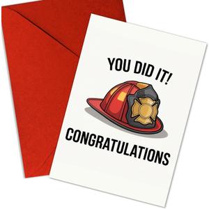 3 x Firefighter Graduation Greeting Card Congratulations on Your Achievement, Dedication, and Courage Wishing You a Successful and Safe Career in Firefighting 8x5.3 Inch (Firefighter)