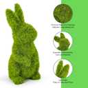 Easter Bunny Decorations,Resin Moss Bunny Figurine,Garden Artificial Moss Rabbit Easter Dcor Easter Party Favors Gifts(Small-2pcs)