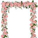 DearHouse 2Pack Artificial Peony Flower Garland - Silk Peony Garland with Pink Flowers for Wedding Party Table Decoration,6ft/Strand