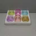 Physkoa Colored Stemless Drink Cooler Glasses Set of 6, Multi color Drink Cooler Glasses14oz,Diamond Shaped Cocktail Glass,Colorful Short Tumblers.Unique Drinkware for Home Party