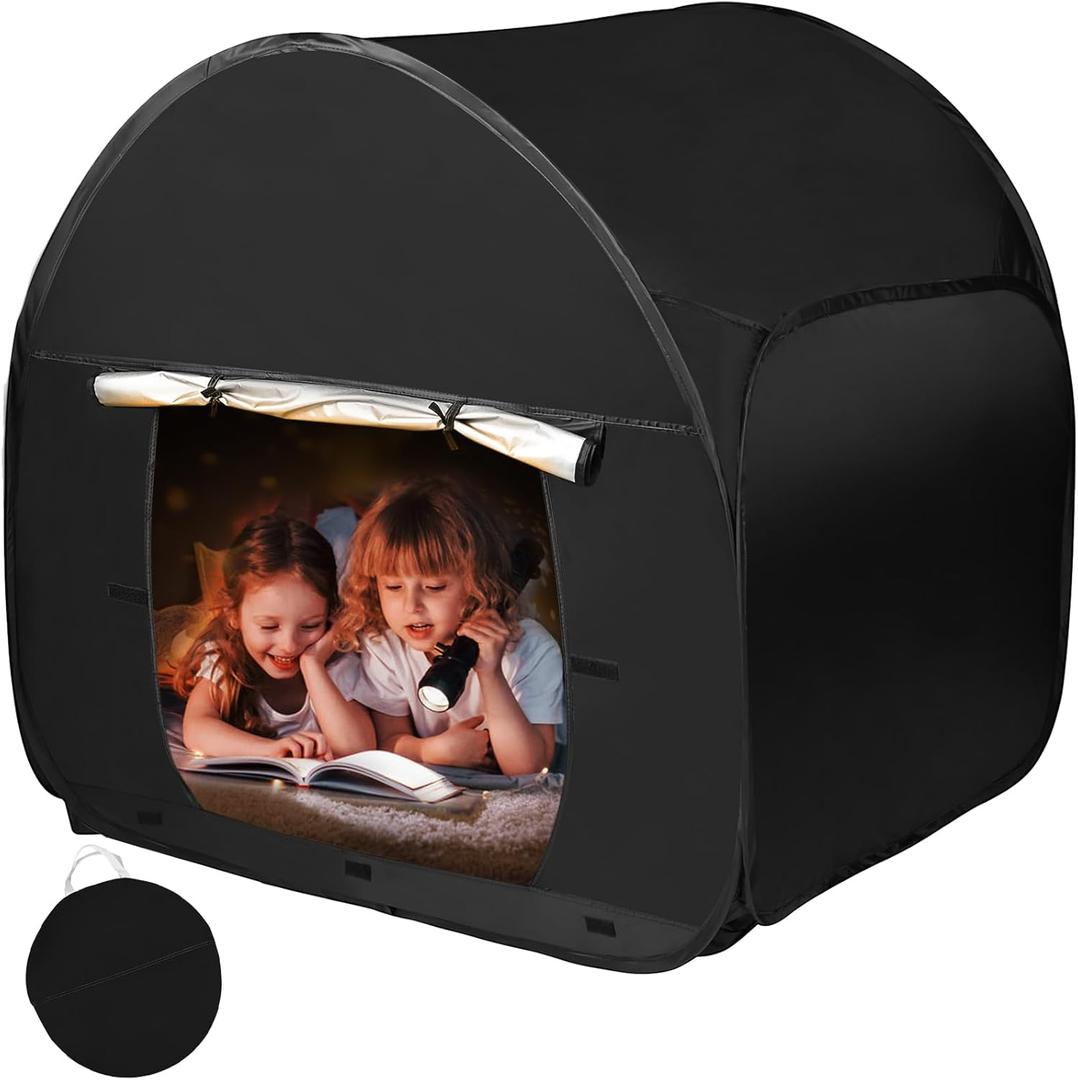 Sensory Tent for Kids with Autism,47x47x47in Blackout Sensory Room Pop-up Play Tent,Calm Corner for Children to Play and Relax,Helps with Autism, SPD,Anxiety & Improve Focus (120cm)