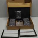 OPNICE Desk Organizer and Accessories, 2-Tier Computer Monitor Stand Riser with Drawer and 2 Pen Holders, Laptop Stand, Office Desk Accessories for Office Supplies, Black (Black 1-Pack)