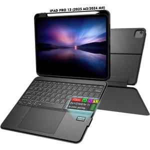 Doohoeek Keyboard Folio w/Screen for iPad Pro 13 inch (M5/M4, 2025/2024), Magnetic Detachable Keybaord with Case & Trackpaf & Backlit & 160 Kickstand & Pen Slot, Keyboard for iPad Pro 13"