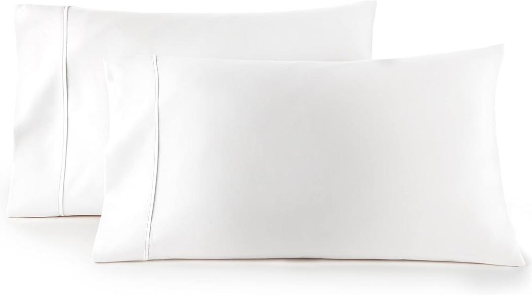 HC Collection Pillow Cases Standard Size/Queen Size Set of 2- Microfiber, Extra Soft Pillowcases - Easy Care & Machine Washable - White
