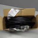 100 FT 12 Gauge Extension Cord Outdoor, Heavy Duty Weatherproof & Flame Retardant Black 3 Prong Power Cord with Light, Outside for Lawn & Garden, 15 Amps 1875 Watts 125 VAC 12AWG SJTW, ETL Listed