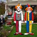 2 Pcs Large Halloween Creepy Clown Carnival Yard Sign Scary Clown Decorations Halloween Circus Decor Signs for Outdoor Lawn Yard Patio House Decorations, 13 x 39.4 Inch