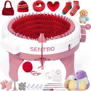 Sentro Knitting Machine, Sentro 40 Needles Knitting Machine Automatic Circular Weaving Spinning Knitting Loom Machine Kit for Adults and Beginners for Scarf/Hats/Sweater/Kintting Toys