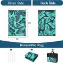 Wonnitar Outdoor Rug 6x9, Waterproof Patios Rug Reversible Plastic Straw Rug, Large Outside Area Rug, Portable Camper RV Mat, Indoor Outdoor Carpet for Picnic Balcony Backyard Porch Deck, Green