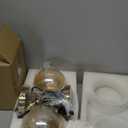 KUZZULL Wall Sconces Set of Two Plug in Wall Sconces with Globe Amber Glass Shade Wall Lamp with Cord Wall Sconce Plug in Brushed Brass Gold Sconces Set of 2 Wall Light Sconce