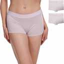MERINNOVATION 100% Merino Wool Boxer Briefs for Women 2 Packs Underwear Boy Shorts Everyday Weight Breathable Anti-Odor (Large, Lilac Ash)