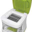 RSVP International Garlic Clove Cube Press Tool, Green/White | BPA-Free Plastic with Stainless Steel Blades | Minces & Slices | Chop, Crush, or Dice Garlic & Herbs | Dishwasher Safe