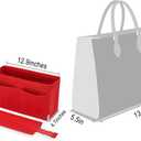Vercord Felt Purse Organizer Insert Onthego MM Handbag Tote Bag Organizer Bag in Bag with Removable Zipper