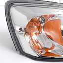 Headlight Assembly Chrome Amber Compatible with 2004 2005 2006 2007 Chevy Malibu (Compatible with 2008 Malibu Classic Model)