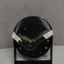 SOFFEE DESIGN One-Piece Tabletop Clock Arched Frame Without Scale Modern Minimalist Design, Desk Clock Battery Operated Non Ticking for Office Bedroom Living Room, Black