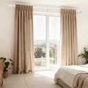 White Double Curtain Rod 34-92 Inch, Wrap Around Blackout Dual Curtain Rods for Windows, Adjustable Heavy Duty Curved Spliced Room Darkening Double Rods, All Metal, Aluminium Bracket
