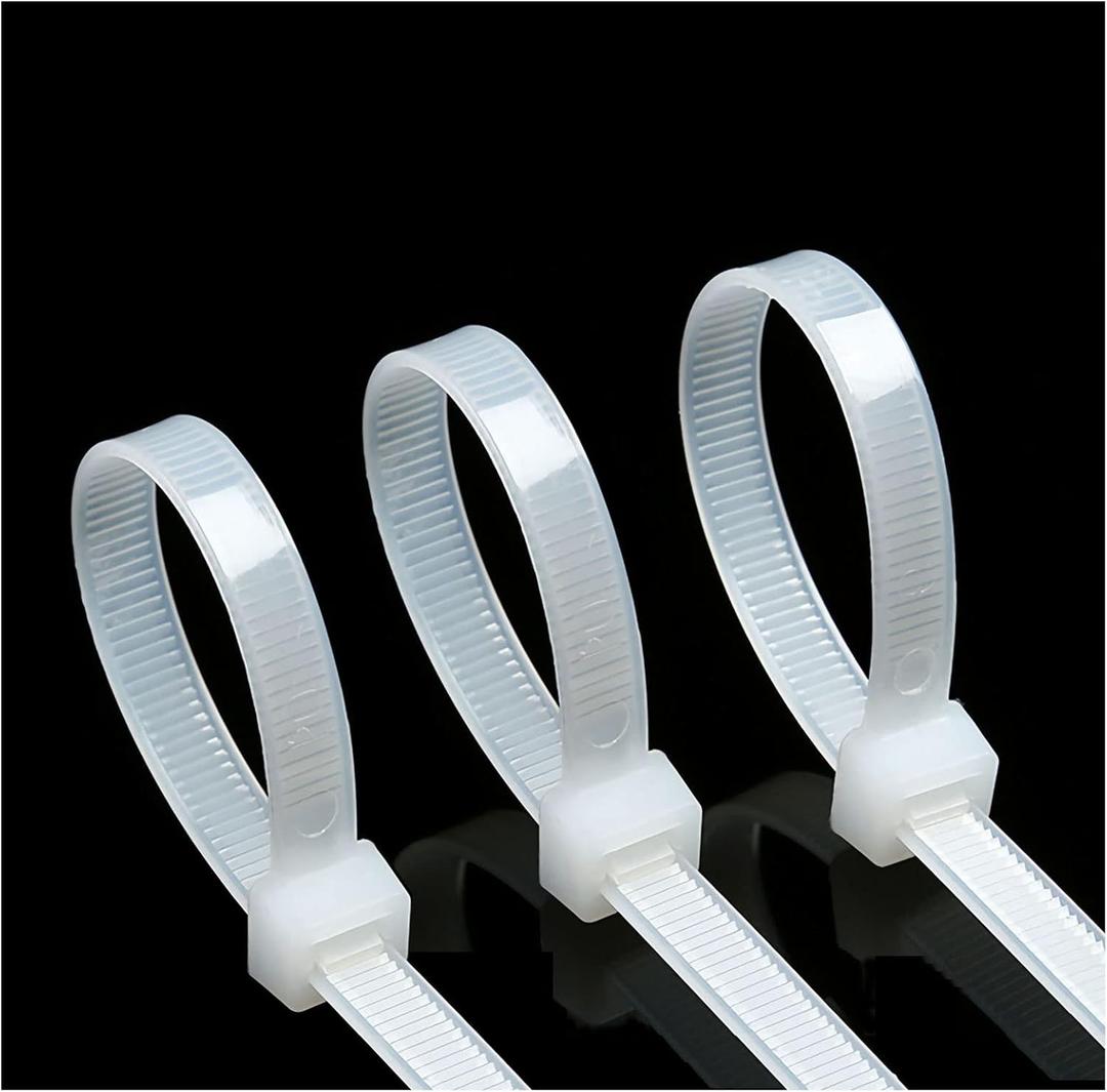 Large zip ties 18 inch white Extra long cable ties heavy duty outdoor 200 lbs thick Nylon plastic Zipties 50pcs