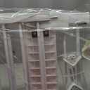 37 Inch Tall Baby Gate with Small Cat Door, Adjustable 29.55" and 46.06", Auto Close Safety Child Gate for Stairs, Doorway, House, Pressure Mounted (White)