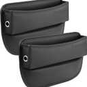Car Seat Gap Filler 2 pack Car Gap Filler Seat Organizer Front Seat Leather Car Accessories for Women Men, Car Essentials for SUV Truck, Adjustable Seat Gap Filler Organizer for Phones, Keys, Cards (black)