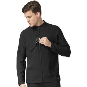 WonderWink Men's Zip-Front Warm-up Jacket (Large, Black)