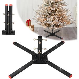 Christmas Tree Stand, Foldable Christmas Tree Stands for 6-8 FT Artificial Trees, Magnetic Locking for Easy Storage, Sturdy Metal Xmas Tree Holder with Wide Base Prevents Tipping