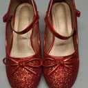 Osinnme Girls Dress Shoes Princess Shoes Sparkle Toddler High Heels Wedding Party Prom Footwear Cute Flower Mary Jane Pumps for Little Kids 2