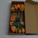 Fake Peonies 2 Bouquets Vintage Silk Peonies Flower 14 Heads Orange Artificial Flowers with Stems for Terracota Wedding Decoration Flowers Crafts Floral Arrangement (Orange)