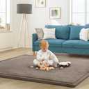 Baby Play Mat for Floor Nursery Rug Muscle Mat Area Rug Playroom Rug 74"x50" Playpen Mat Memory Foam 1.3" Thick Crawling Mat for Babies,Toddlers, Infants, Kids,Camel