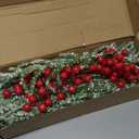 40 PCS Christmas Artificial Snow Pine Branches with Berry Stems,14" Faux Norfolk Pine Branches Faux Greenery Picks for Christmas Vase Filler Garland Home Decorations