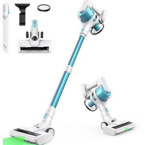 Cordless Stick Vacuum Cleaner, 18KPa Suction Power, Lightweight & Rechargeable, 40min Runtime, Anti-Tangle LED Brush, Ideal for Pet Hair, Carpets, Hardwood Floors, Apartment Living