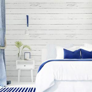 Ohmywor White Shiplap Wallpaper Peel and Stick Self Adhesive Wallpaper 17.71"x236.22" Black and White Wood Stick on Wallpaper White Wood Contact Paper White Gray Wood Wallpaper for Wall Covering