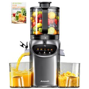 Juicer Machines with 6.5" Large Chute,4-in-1 Cold Press Juicer for Whole Vegetables Fruits,AC Motor,120oz Large Capacity, Makes Juice,Nut Milk & Sorbet,Premium Gray,Easy to Clean.(Advanced Space Gray)