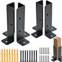 4 PCS Adjustable Deck Post Anchor Base Brackets Fit 1.5x1.5,2x2,2x4,4x4 Post, Wood Fence Pergola Post Base Brackets Kit for Decking, Fencing, Pergola, Railing, Mailbox Mount, Patio Covers