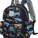 CAMTOP Toddler Backpack for Boys Girls 2-4, 12" H Kids Backpacks for Kindergarten Preschool, Small Bookbag for Daycare Travel (Black, 12''- Not fit A4 folder) (Black Monst Trunk)