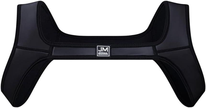 JOCKMAIL Men's Neoprene Harness with Elastic Shoulder Straps - Muscle Chest Harness (Black)