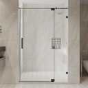 Dimaris Pivot Shower Door, 40-50" W x 76" H Pivot Semi-Frameless Shower Door, 5/16" (8mm) Tempered Glass with Nano Coating, Stainless Steel Hardware, Matte Black