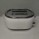 MELLERHOME Retro Toaster 2 Slice, 7 Browning Levels, 3 Functions (Reheat, Defrost, Cancel), Removable Crumb Tray, Under Base Cord Storage, White Toaster Kitchen Appliances
