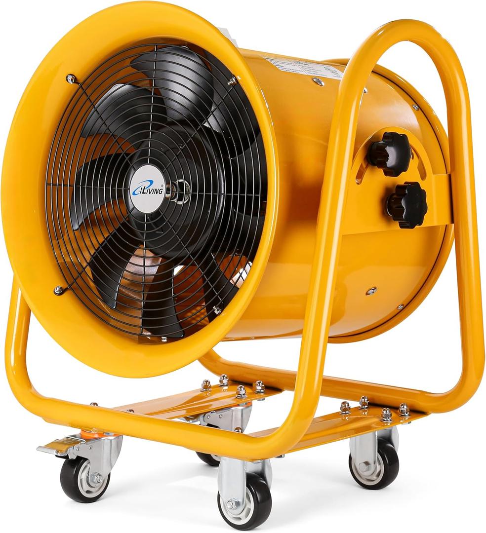 iLiving Utility High Velocity Blower, Fume Extractor, Portable Exhaust and Ventilator Fan (Utility 16")
