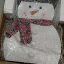 Christmas Decorations for Home LED Lighted Snowman Decor with Timer Farmhouse Merry Christmas Sign Wooden Rustic Red Plaid Scarf Tabletop Xmas Holiday Signs Party Indoor Room