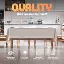 WEALUXE White Table Cloths for 6 Foot Rectangle Tables, 2-Pack, 60x102 inches, Water, Stain and Wrinkle Resistant, 200 GSM Washable Poly Fabric Tablecloths Rectangular, Elegant and Durable