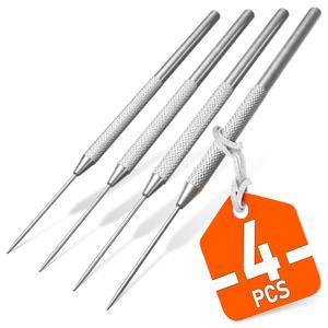 KETAR 4Pcs Pottery Needle Tool  6.3 Inches Needle Tools for Clay, Durable Stainless Steel Tips, Non-Slip Grip & Protective Sleeve, Easy to Clean for Ceramics, Sculpting, DIY Craft & Detailed Carving (Silver)