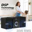 Compact Stereo System Speakers with CD Player, Bluetooth, FM Radio, Aux-in, USB-in, Earphone Jack, DSP-Tech, Remote, 30W Crisp-Sound Shelf Stereo System for Home (LP-886)