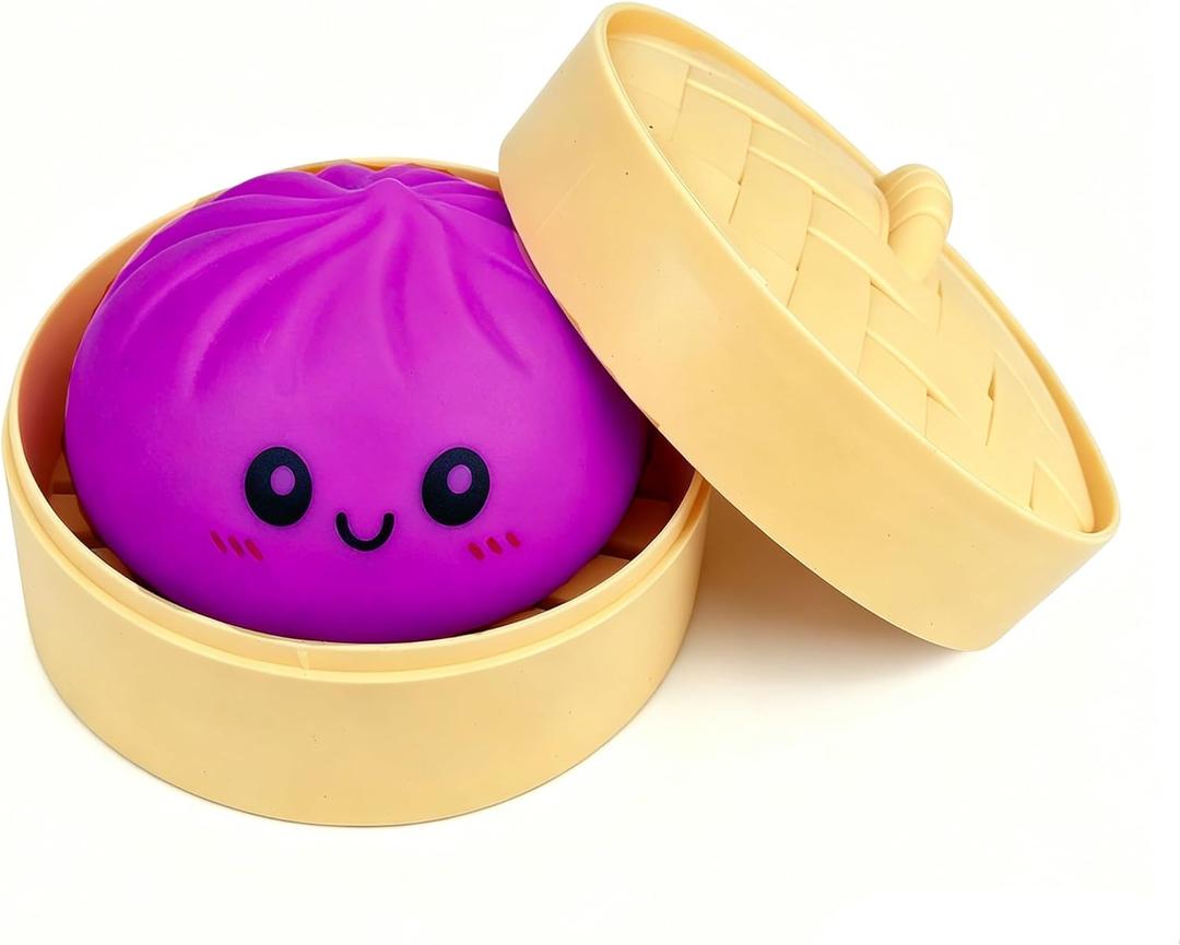 Fuchsia Dumpling Squishies New Mystery Squishies Dumpling with Box Stress Relief Balls Sensory Toys Desk Squeeze Toys Gift