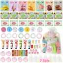 77PCS Spa Party Supplies for Girls, Spa Party Favors Include Facial Masks,Under Eye Patches, Lip Balm, Hair Rings, Makeup Mirrors, Hand Cream, Compressed Towel, for Teen Girls, Sleepover Party gifts