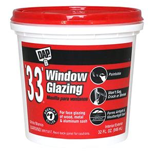 DAP '33' Window Glazing, White, 32 Oz (7079812120)