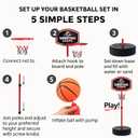 Atlasonix Toddler Basketball Hoop with Ball, Adjustable Mini Hoop for Indoor & Outdoor Play, Baby Basketball Toy, Ages 3-8