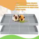 Wenqik 2 Pcs Guinea Pig Cage Liner Corrugated Plastic Cage Liner Base 2 x 4 Panel Size for Small Animals Hedgehogs Rabbits Tray, 55 x 27 Inch (Grey)