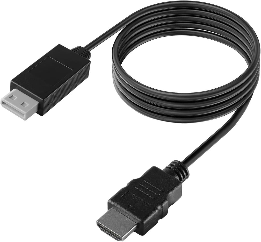 5ft WII to HDMI Converter Cable Adapter,for use with Full HD 1080P Devices with an HDMI Port, Compatible with WII,U,HDTV, Monitor (Black)