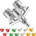 Triple Pressure Washer Nozzle, 3-in-1 Power Washer Tips, 3 Nozzles for Pressure Washing with 12PCS Power Washer Spray Nozzles (0, 15, 25, 40 Degree), 1/4 Inch Quick Connect, 5000 PSI