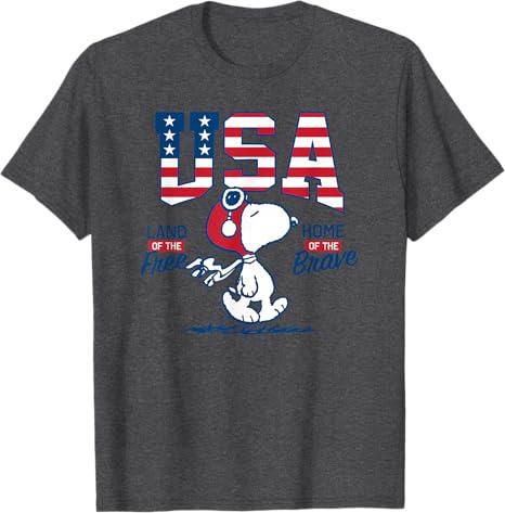 Peanuts - USA Snoopy Free Brave T-Shirt XL