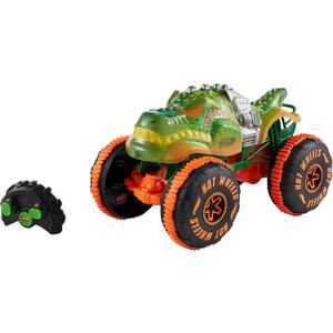 Hot Wheels Monster Trucks Remote-Control Toy Vehicle, 1:15 Scale Rageasaur RC with Grip Action Tires for Off-Roading & Wheelie Stunting